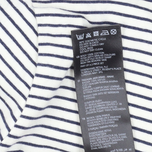 Jasper Conran Girls White Striped Long Sleeve T-Shirt, Size 9