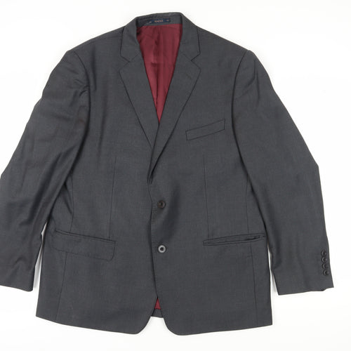 Magee Men's Grey Wool Suit Jacket, Size 44S Classic Fit