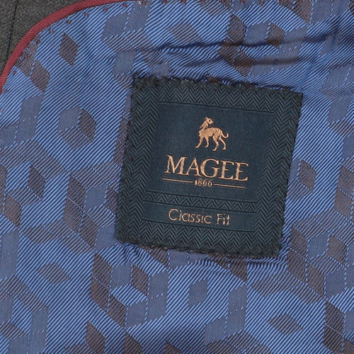 Magee Men's Grey Wool Suit Jacket, Size 44S Classic Fit