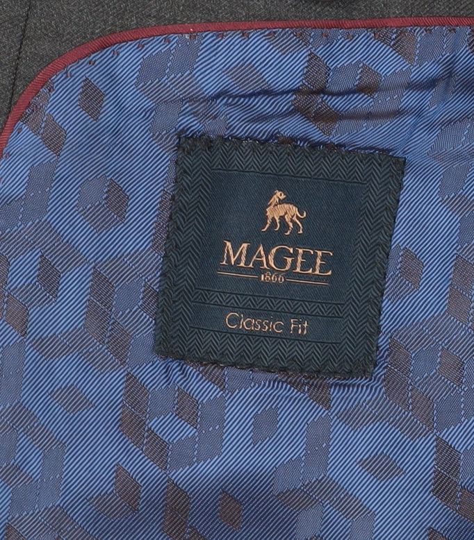 Magee Men's Grey Wool Suit Jacket, Size 44S Classic Fit