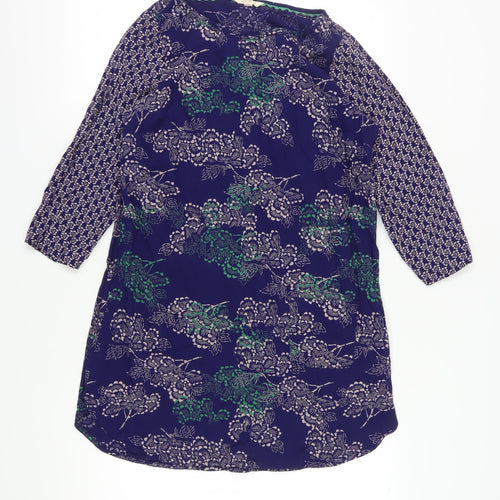 White Stuff Women's Blue Floral Shift Dress Size 14