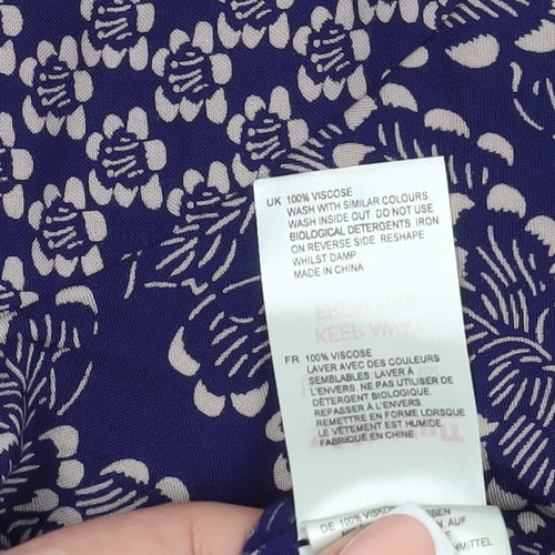 White Stuff Women's Blue Floral Shift Dress Size 14