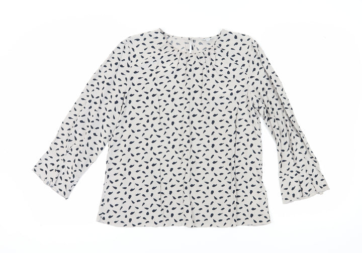Jigsaw Women's Grey Patterned Blouse Size 10