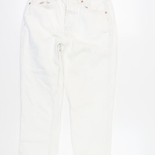 Topshop Women's White Straight Jeans Size 10