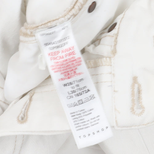 Topshop Women's White Straight Jeans Size 10