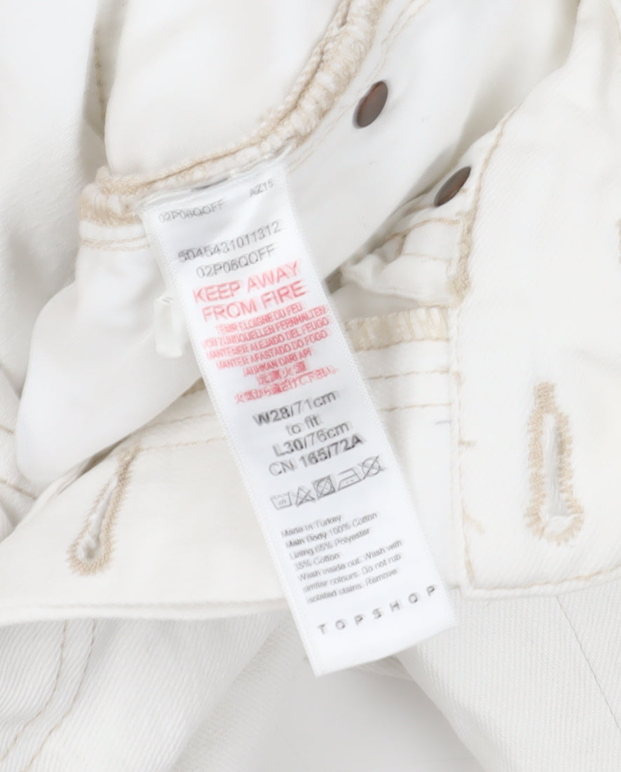 Topshop Women's White Straight Jeans Size 10