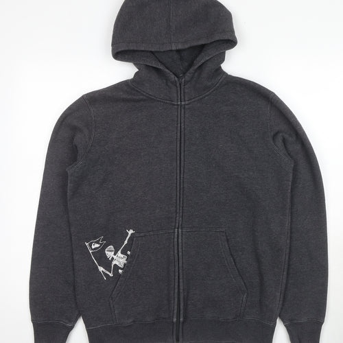 Quiksilver Grey Full Zip Hoodie Unisex Adults Size 16
