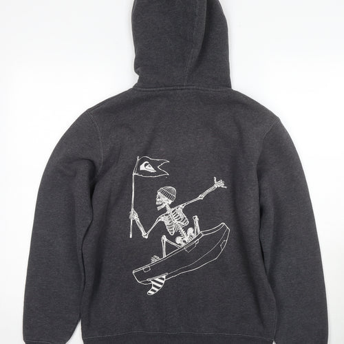 Quiksilver Grey Full Zip Hoodie Unisex Adults Size 16