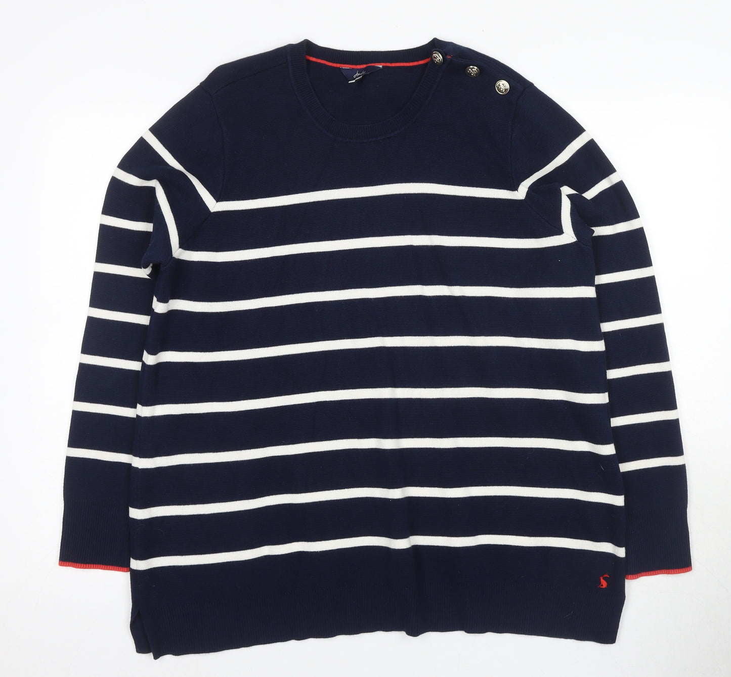 Joules Women's Blue Long Sleeve Striped T-Shirt Size 18