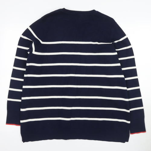 Joules Women's Blue Long Sleeve Striped T-Shirt Size 18