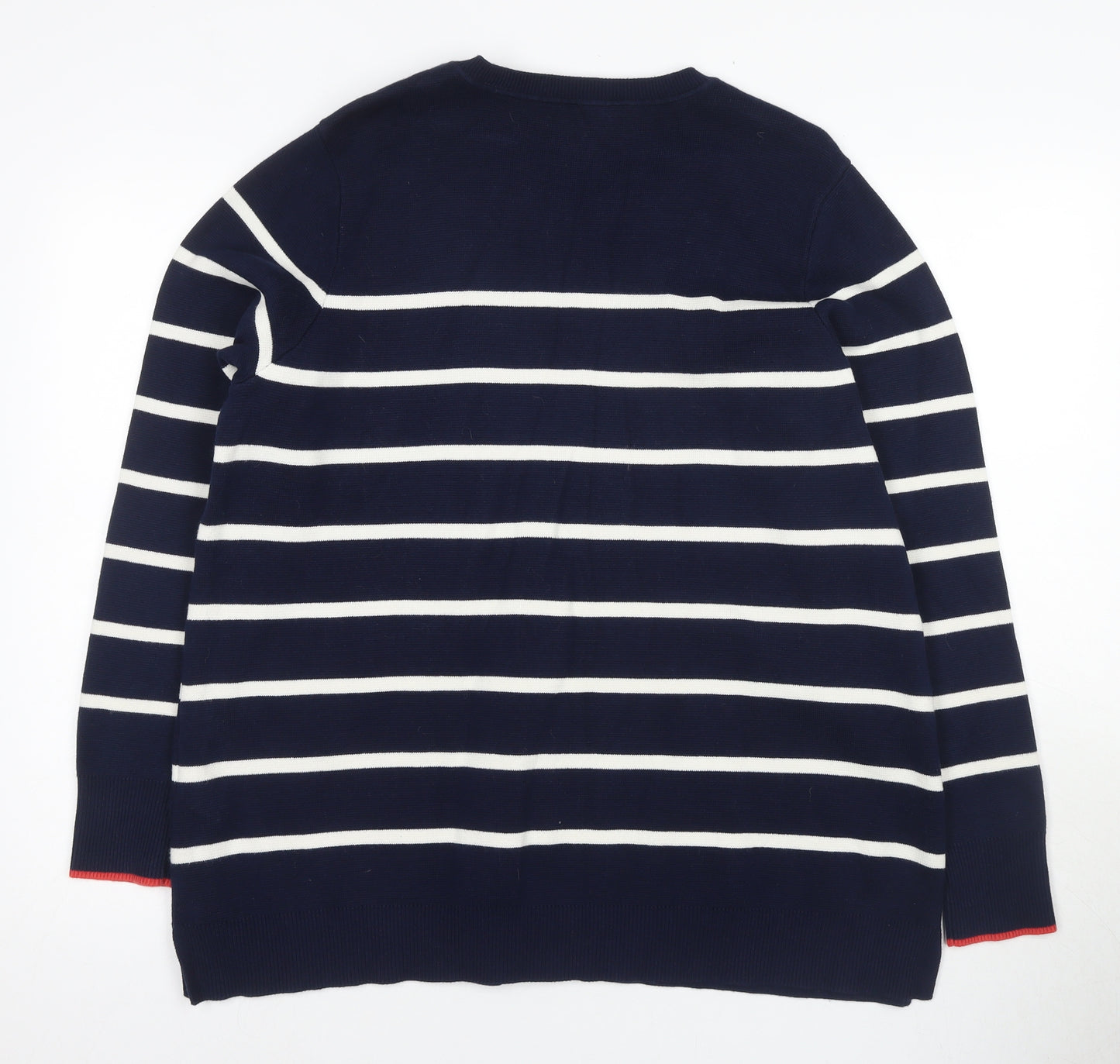 Joules Women's Blue Long Sleeve Striped T-Shirt Size 18
