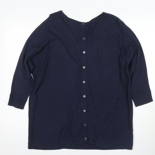 Laura Ashley Women's Blue Cardigan, Size 12, 3/4 Sleeve