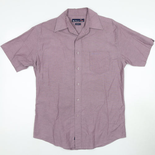 Ben Sherman Men's Purple Button-Up Shirt M