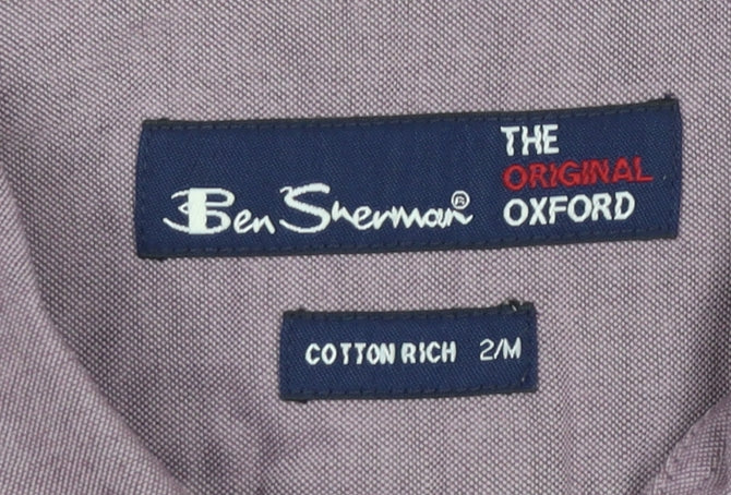 Ben Sherman Men's Purple Button-Up Shirt M
