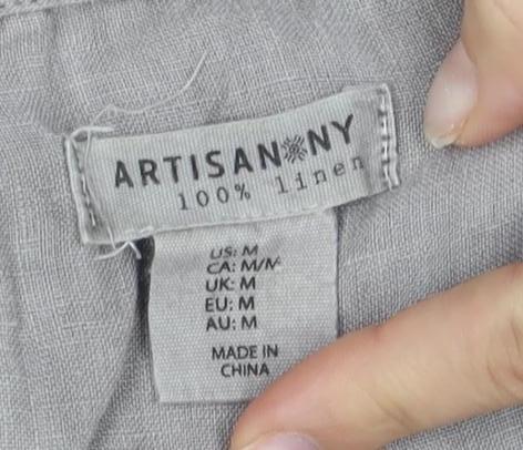 ARTISAN NY Grey Linen Women’s Tank Dress M – Casual Chic