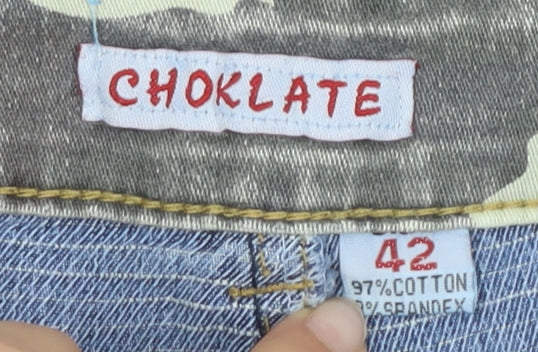 CHOKLATE Women's Blue Straight Jeans Size 14 Regular