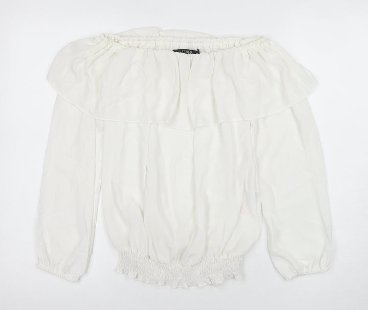 Julien Macdonald Women's White Off Shoulder Blouse Size 8