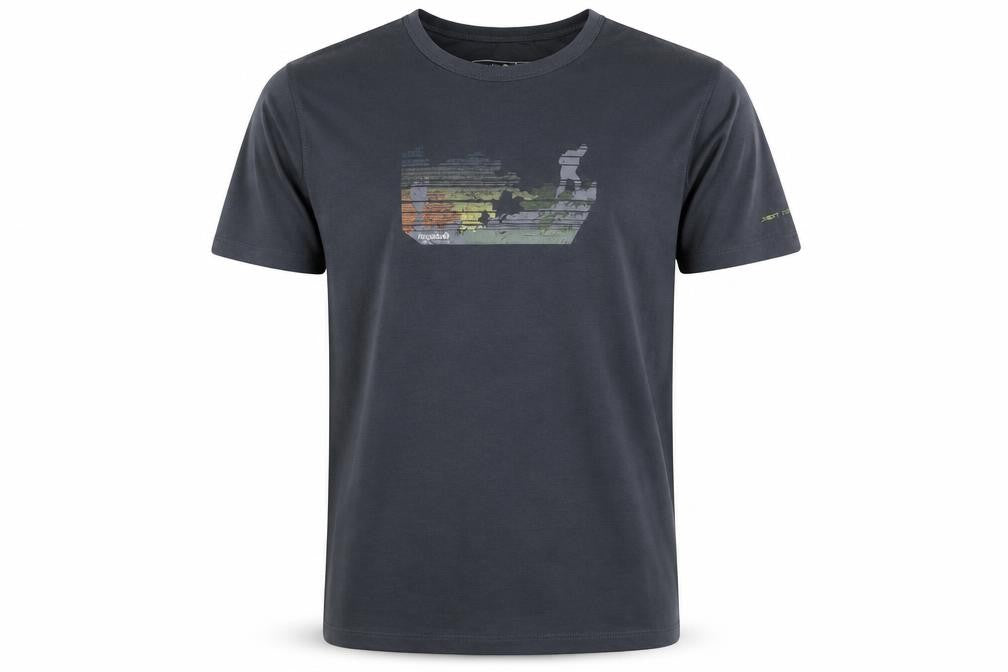 Front view of Regatta Men's Black Graphic Print T-Shirt, size 32