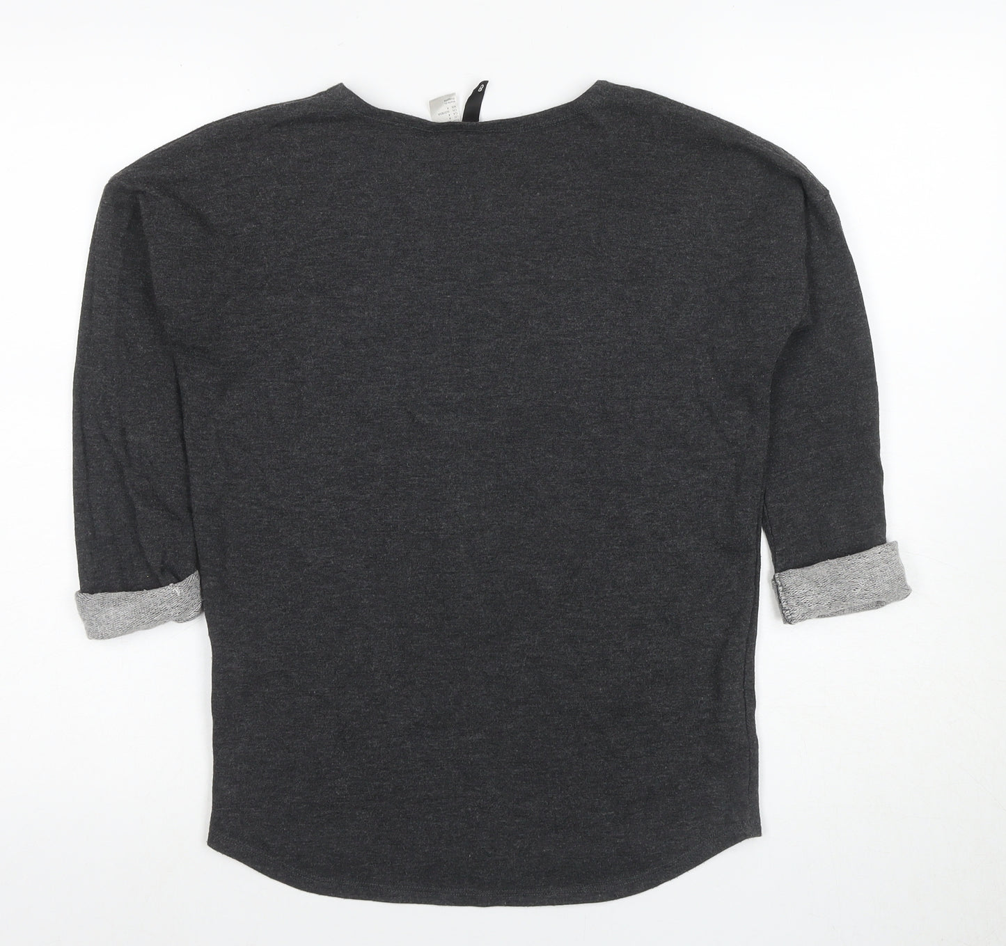 H&M Women Grey Skull Pullover Sweatshirt Size 6