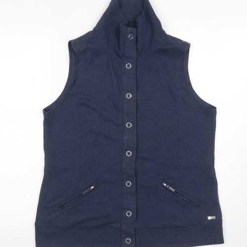 Esprit Women's Blue Waistcoat Size 14 with Zipped Pockets