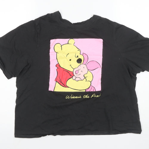 Disney Women's Black Winnie the Pooh T-Shirt Size 14