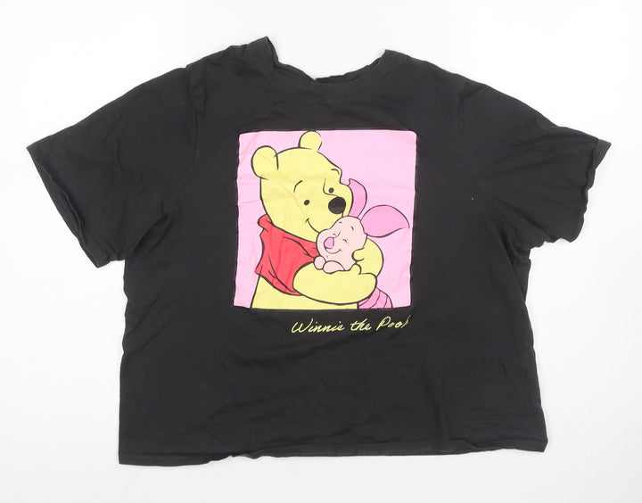 Disney Women's Black Winnie the Pooh T-Shirt Size 14