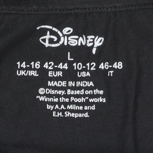 Disney Women's Black Winnie the Pooh T-Shirt Size 14