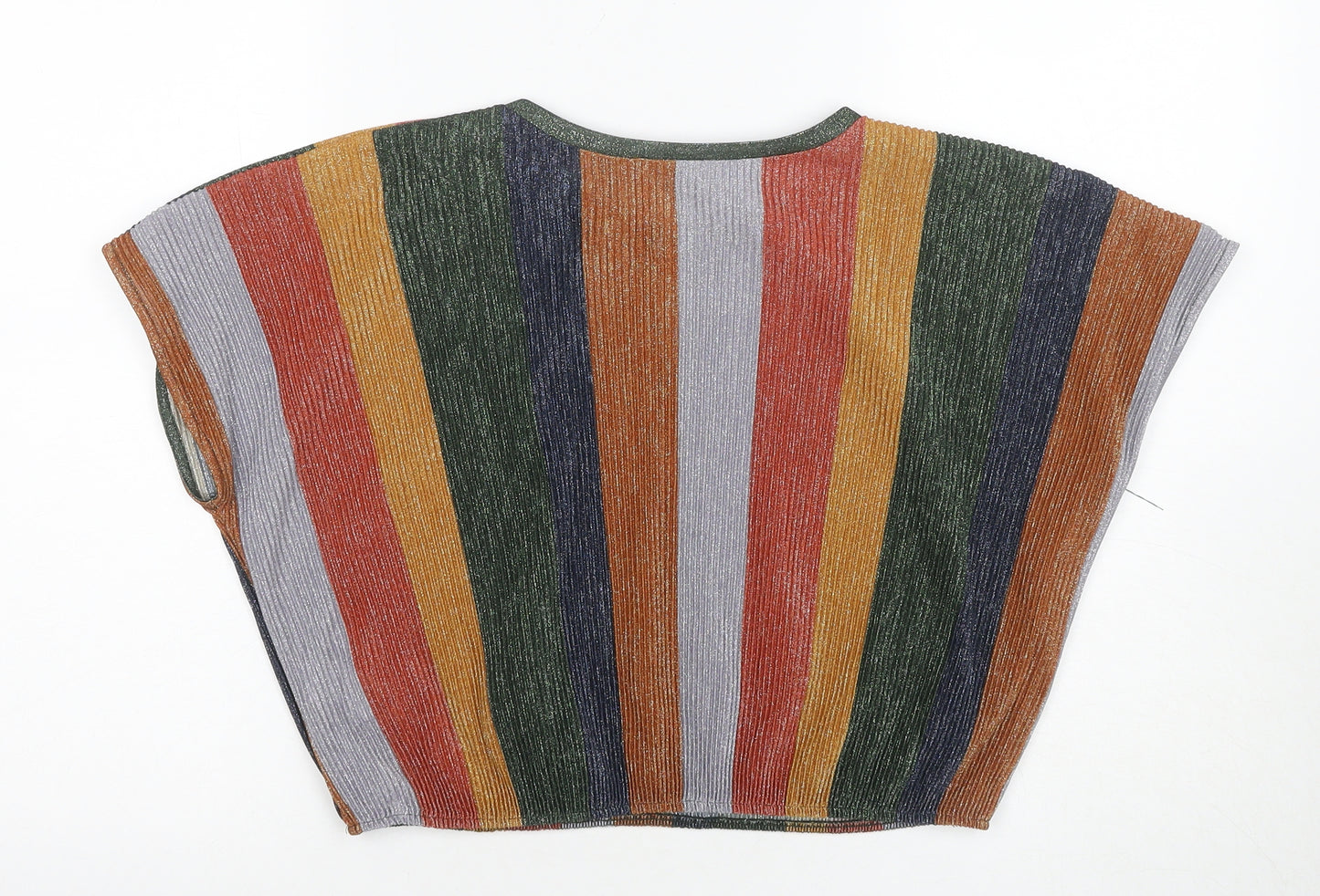 Zara Women's Multicoloured Striped T-Shirt Size 12