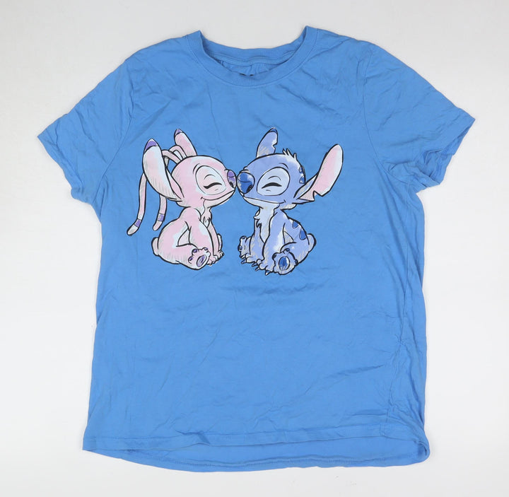 Disney Blue Graphic Print Cotton Nightshirt L Women