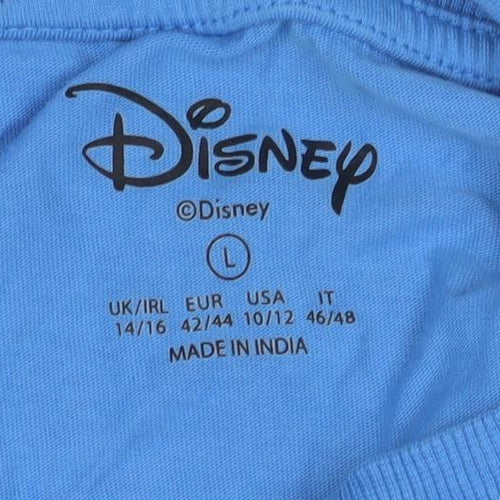 Disney Blue Graphic Print Cotton Nightshirt L Women