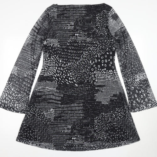 Next Women's Black Geometric Dress, Size 14, Long Sleeve