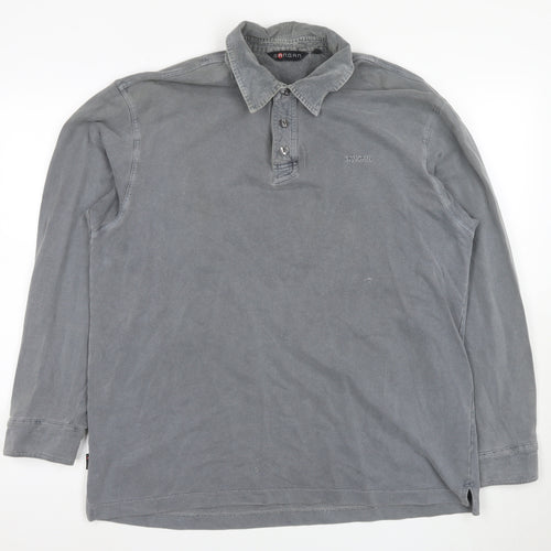 Sangan Men's Grey Long Sleeve Polo L