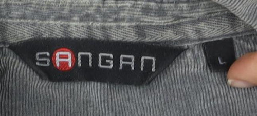 Sangan Men's Grey Long Sleeve Polo L