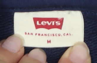 Levi's Men's Blue Pullover Hoodie, M - Logo Accents