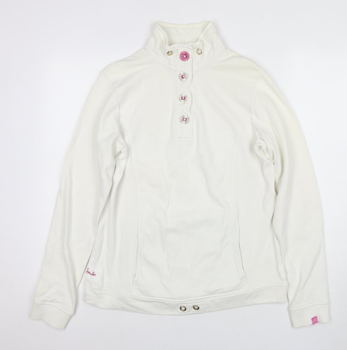 Joules Women White Cotton Pullover Sweatshirt Size 12