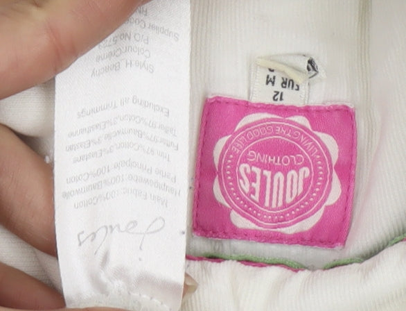 Joules Women White Cotton Pullover Sweatshirt Size 12