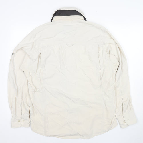Craghoppers Men's Beige Long Sleeve Button-Up Shirt L