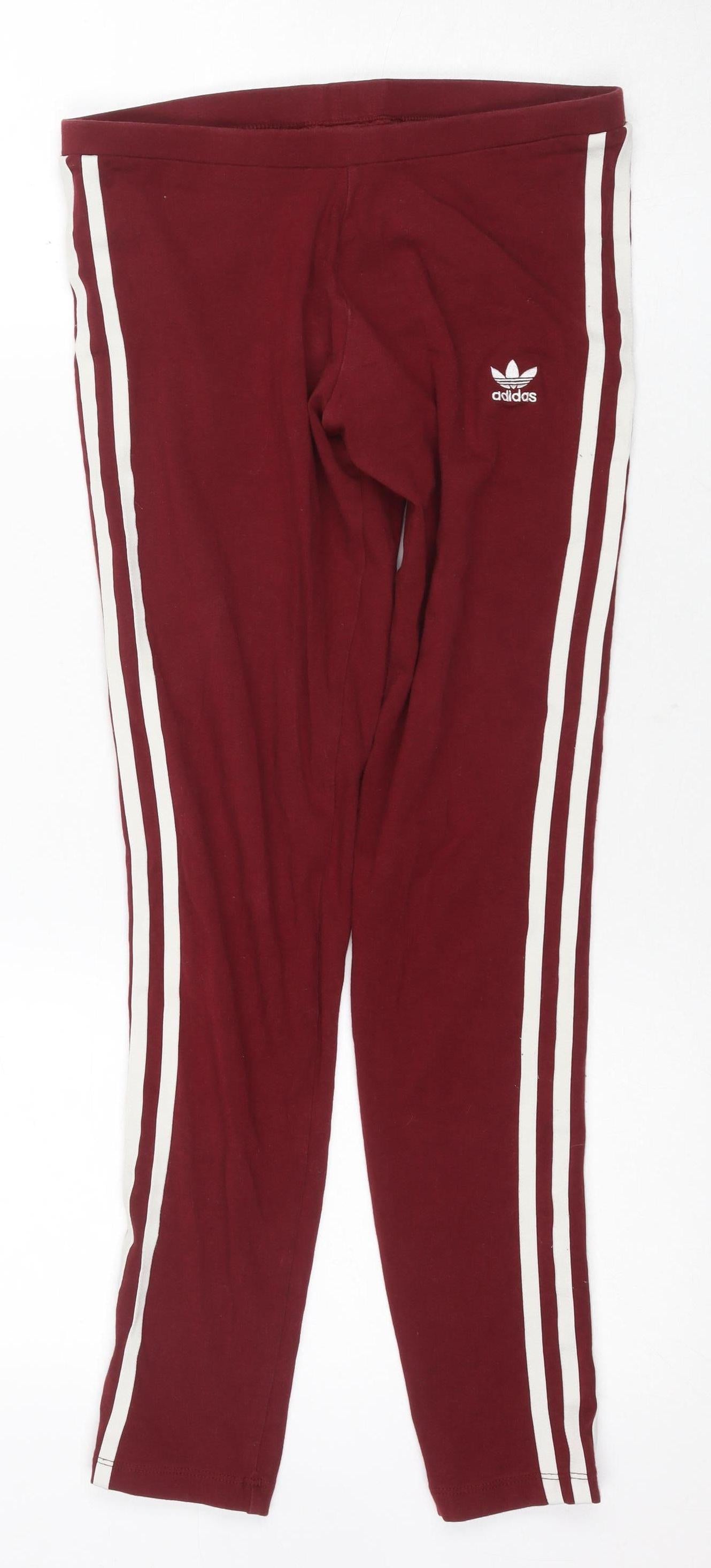 Adidas Women's Red Ankle Leggings Size 8