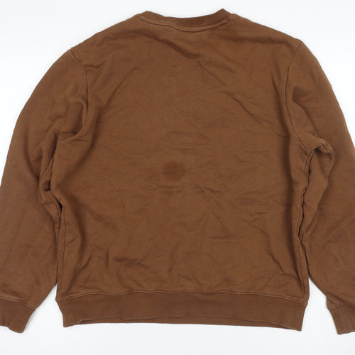 Hugo Men's Brown Pullover Sweatshirt M - Logo Accents