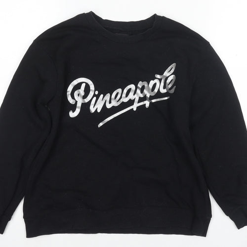 Pineapple Black Teens Pullover Sweatshirt Size 12