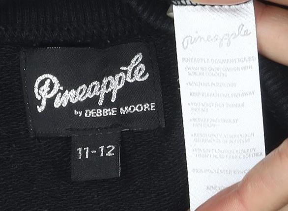 Pineapple Black Teens Pullover Sweatshirt Size 12