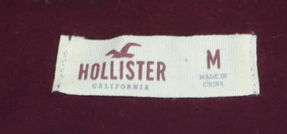 Hollister Women's Red Faux Fur Hooded Jacket M