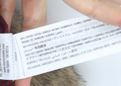 Hollister Women's Red Faux Fur Hooded Jacket M