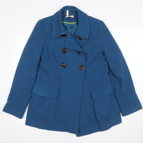 John Rocha Women's Blue Wool Pea Coat Size 12