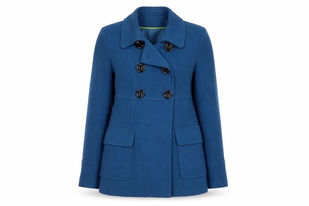Front view of John Rocha Women's Blue Wool Pea Coat, size 12
