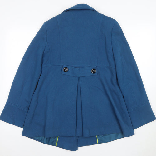 John Rocha Women's Blue Wool Pea Coat Size 12