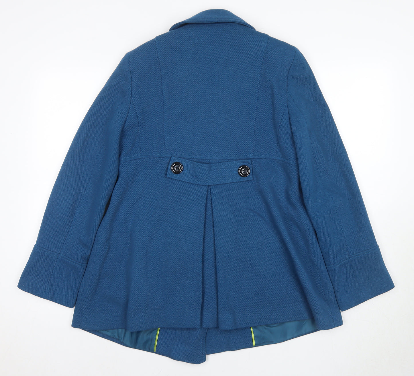 John Rocha Women's Blue Wool Pea Coat Size 12