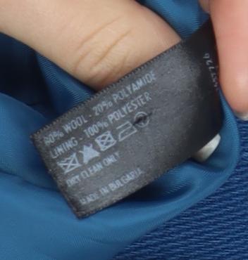 John Rocha Women's Blue Wool Pea Coat Size 12