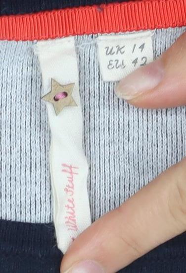 White Stuff Women's Black T-Shirt Size 16 Round Neck