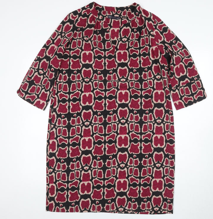 Marks and Spencer Women's Multicoloured Shift Dress - Size 14